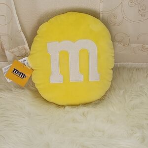 NWT Yellow Candy Shaped Amazing M&M's Plush Pillow